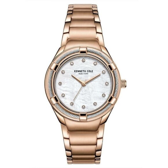 Kenneth Cole Women’s Mother of Pearl Dial Rose Gold Ladies Watch KC51050003 NEW